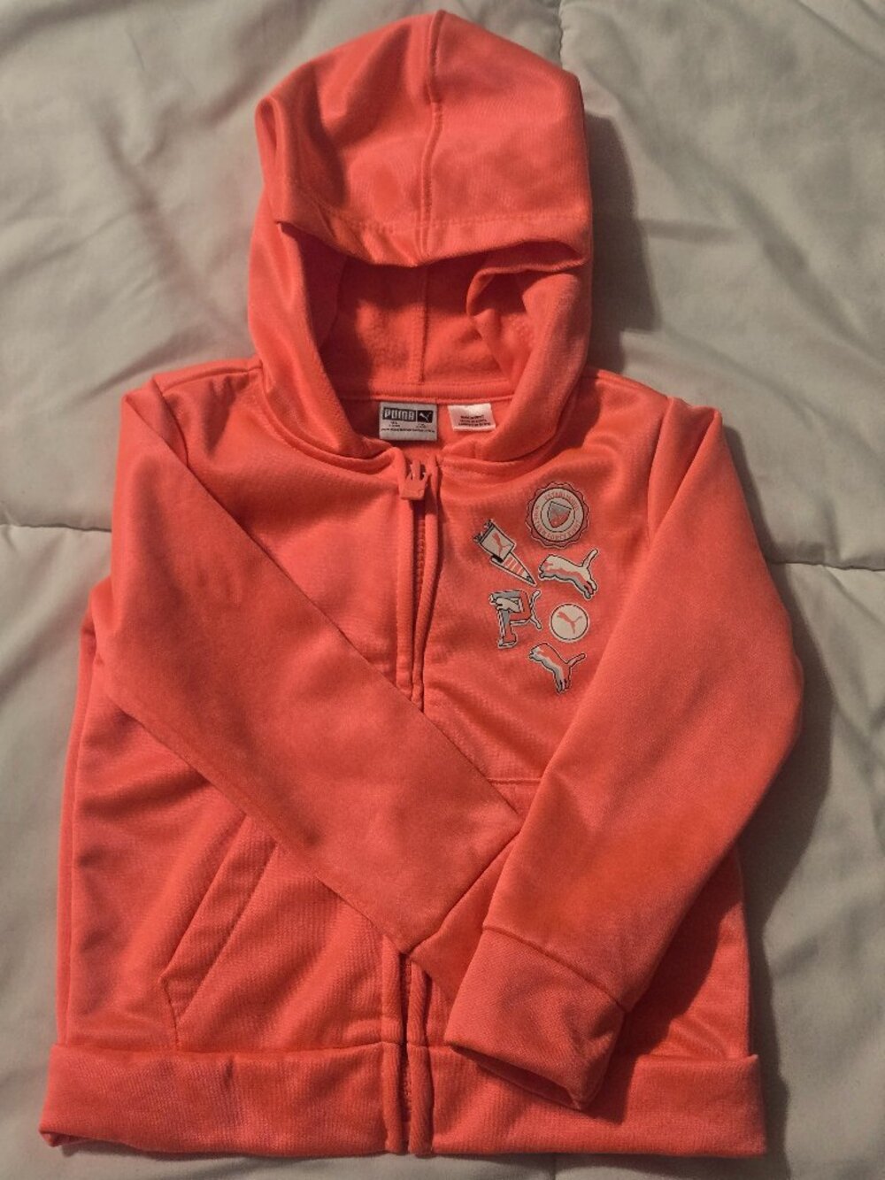 Puma's Girls Pink Fleece Zip Up Hoodie 24M